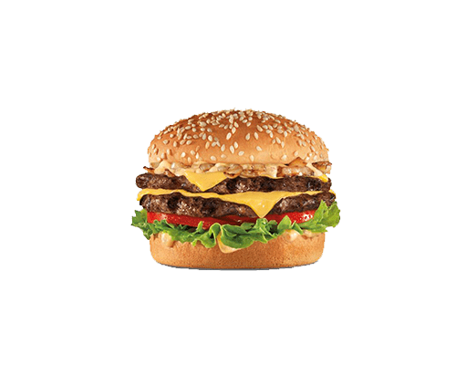 Burger  2 steaks double cheddar oignons