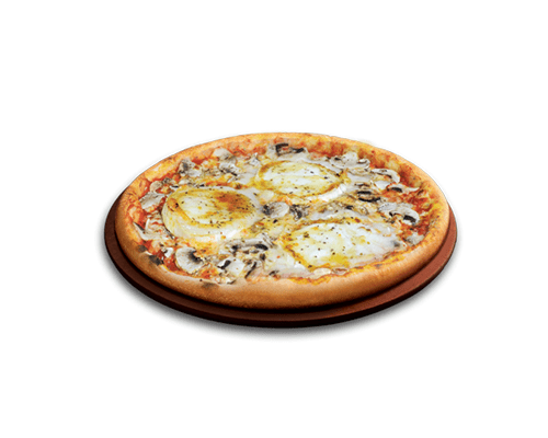 Pizza-chevre champignons olives noires