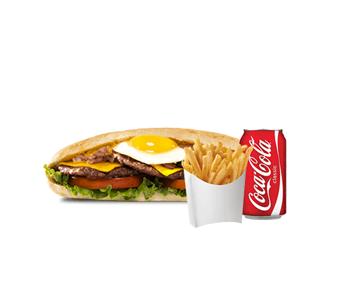 Menu Sandwich 3 steaks oeuf cheddar