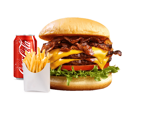 burger 3 bacons 2 cheddar menu