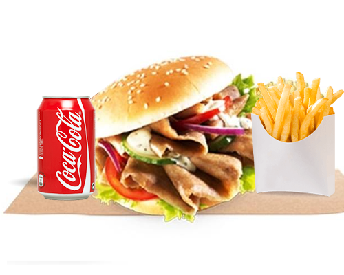 menu burger kebab crudités