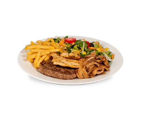 assiette poulet steak haché