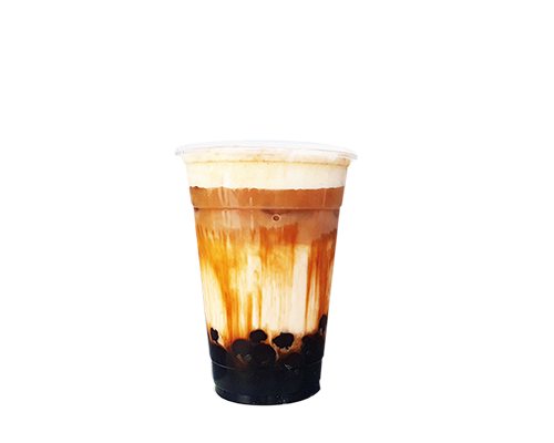 Bubble tea lacté au café et caramel  billes de tapioca