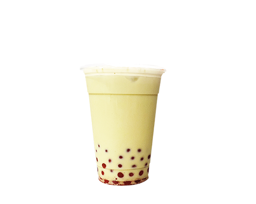 bubble tea lacté banane avec billes fruits rouges