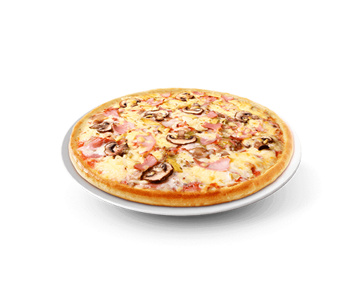 Pizza jambon fromages champignons