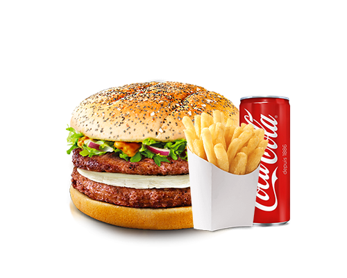 Menu Burger  2 steaks chévre oignons rouges