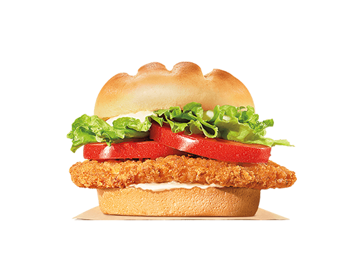 Burger pain brioché poulet pané sauce blanche