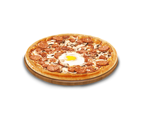 Pizza chorizo champignon oeuf