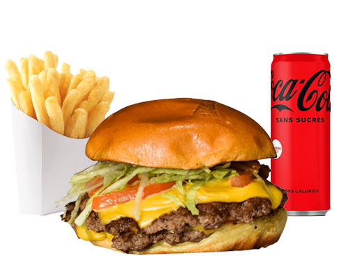 Menu burger smash steak cheddar