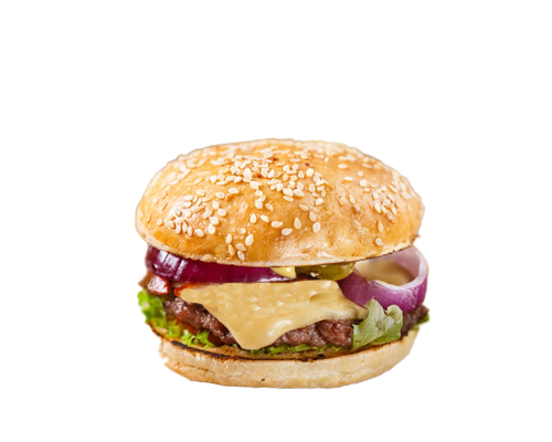 Burger steak fromage a raclette oignons rouges