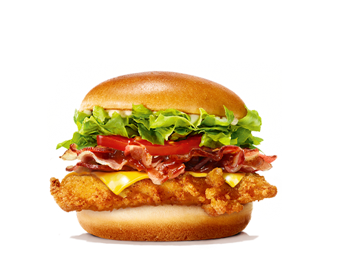 Burger poulet pané bacon sauce bbq cheddar