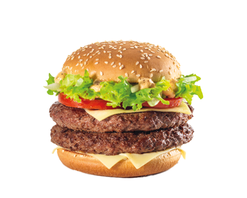 Burger 2 steaks 3 emmental sauce moutarde