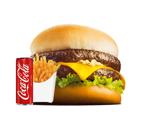 Menu burger 2 steaks cheddar