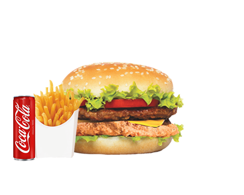 Burger steak et steak de poulet