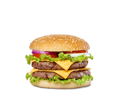 Burger 2 steaks 2 cheddar salade tomates oignons