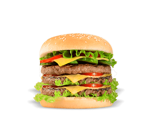 Burger 3 steaks 3 cheddar