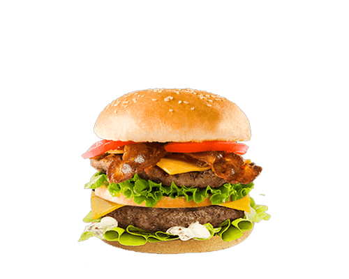 Burger 2 steaks bacon double cheddar