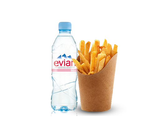 Eau evian+frites