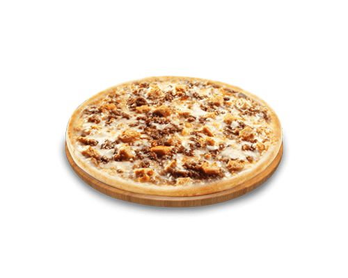 Pizza base creme viande hachée et poulet