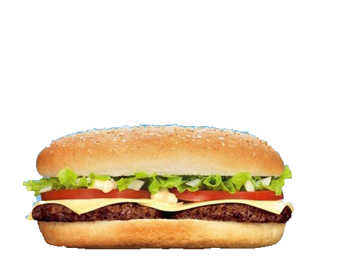 Burger allongé double steaks triple cheddar salade tomates oignons